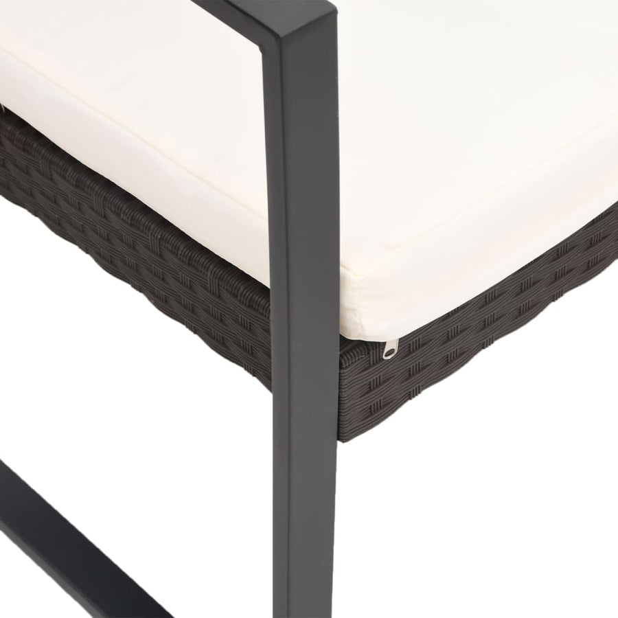 -Delige Tuinset Met Kussens Polypropeen Rattan Bruin
