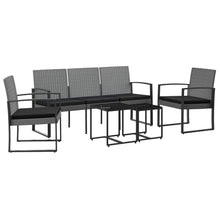 -Delige Tuinset Met Kussens Polypropeen Rattan Donkergrijs