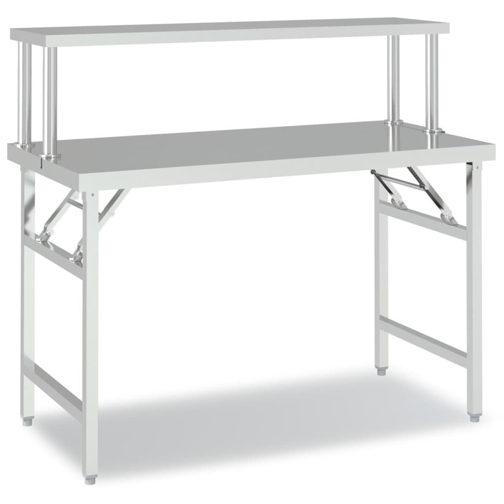 Keukenwerktafel Met Bovenschap Roestvrij Staal 120 x 60 x 115 cm