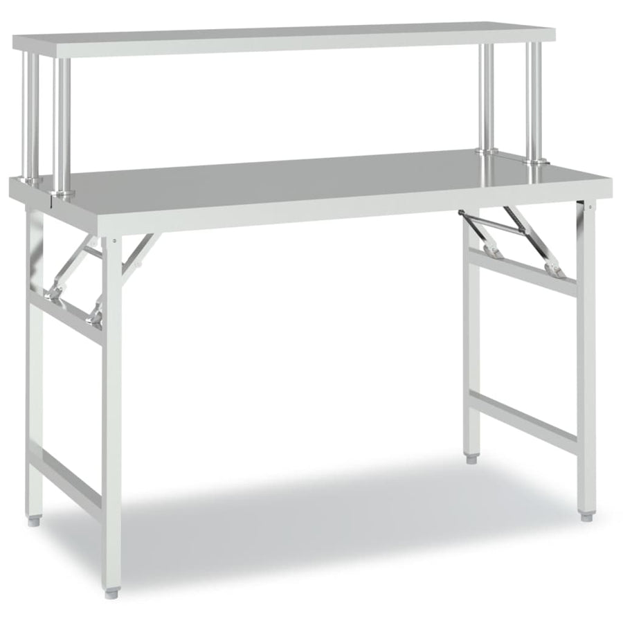 Keukenwerktafel Met Bovenschap Roestvrij Staal 120 x 60 x 115 cm