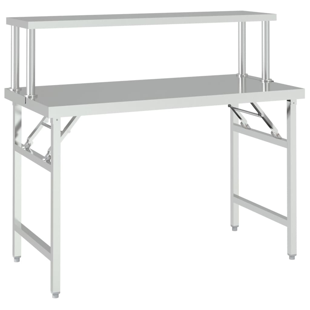 Keukenwerktafel Met Bovenschap Roestvrij Staal 120 x 60 x 115 cm
