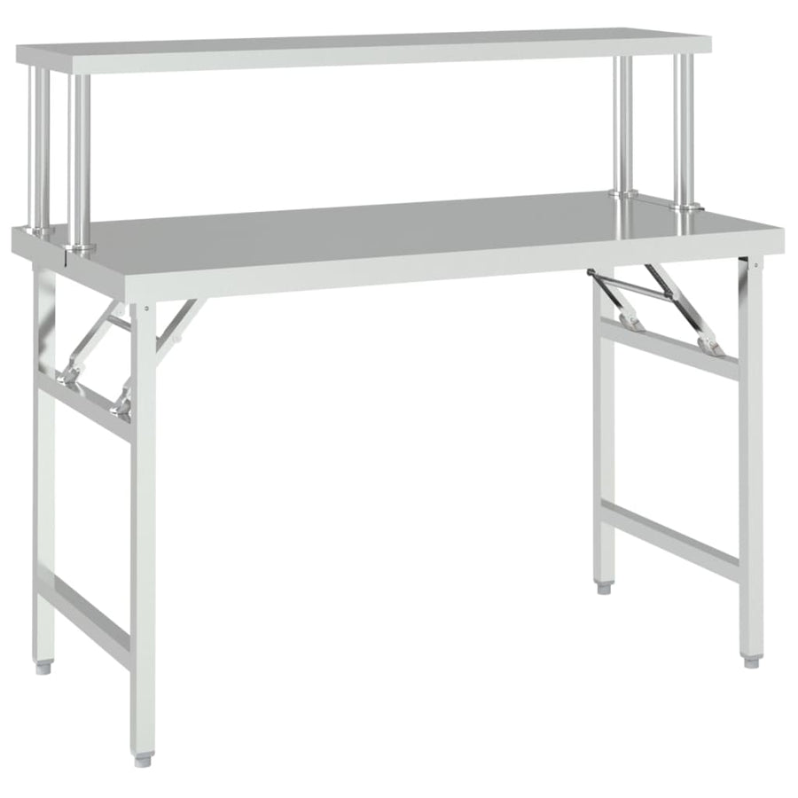Keukenwerktafel Met Bovenschap Roestvrij Staal 120 x 60 x 115 cm