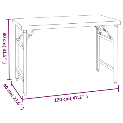 Keukenwerktafel Met Bovenschap Roestvrij Staal 120 x 60 x 115 cm