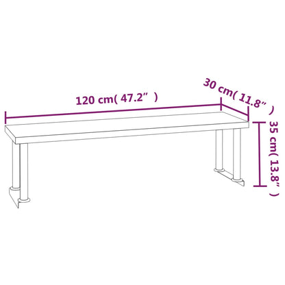 Keukenwerktafel Met Bovenschap Roestvrij Staal 120 x 60 x 115 cm