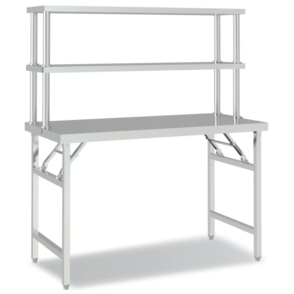 Keukenwerktafel Met Bovenschap Roestvrij Staal 120 x 60 x 145 cm