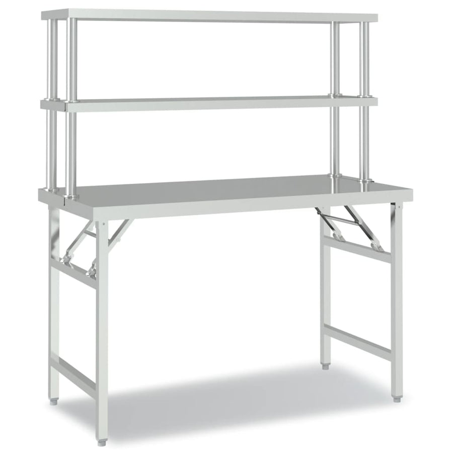 Keukenwerktafel Met Bovenschap Roestvrij Staal 120 x 60 x 145 cm