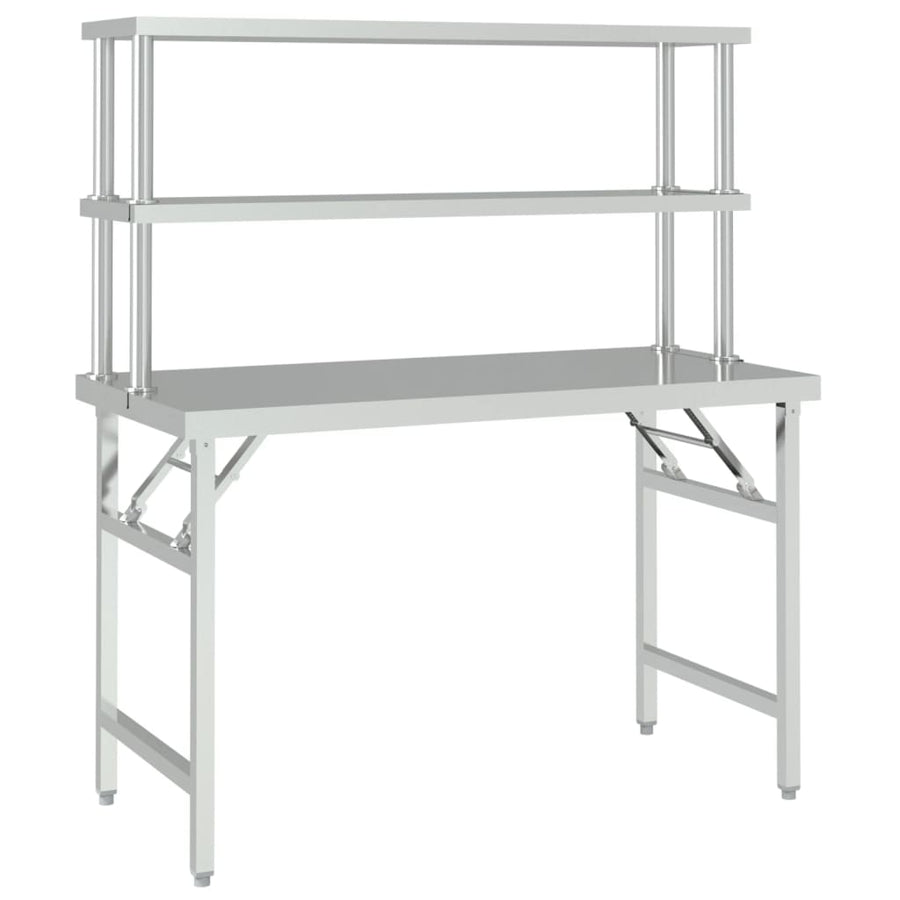 Keukenwerktafel Met Bovenschap Roestvrij Staal 120 x 60 x 145 cm