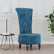 Fauteuil hoge rugleuning fluweel blauw 56x72,5x108 cm