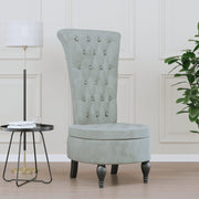 Fauteuil hoge rugleuning fluweel lichtgrijs 56x72,5x108 cm