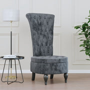 Fauteuil hoge rugleuning fluweel donkergrijs 56x72.5x108 cm