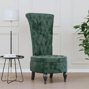 Fauteuil hoge rugleuning fluweel donkergroen