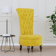 Fauteuil hoge rugleuning fluweel geel 56x72,5x108 cm