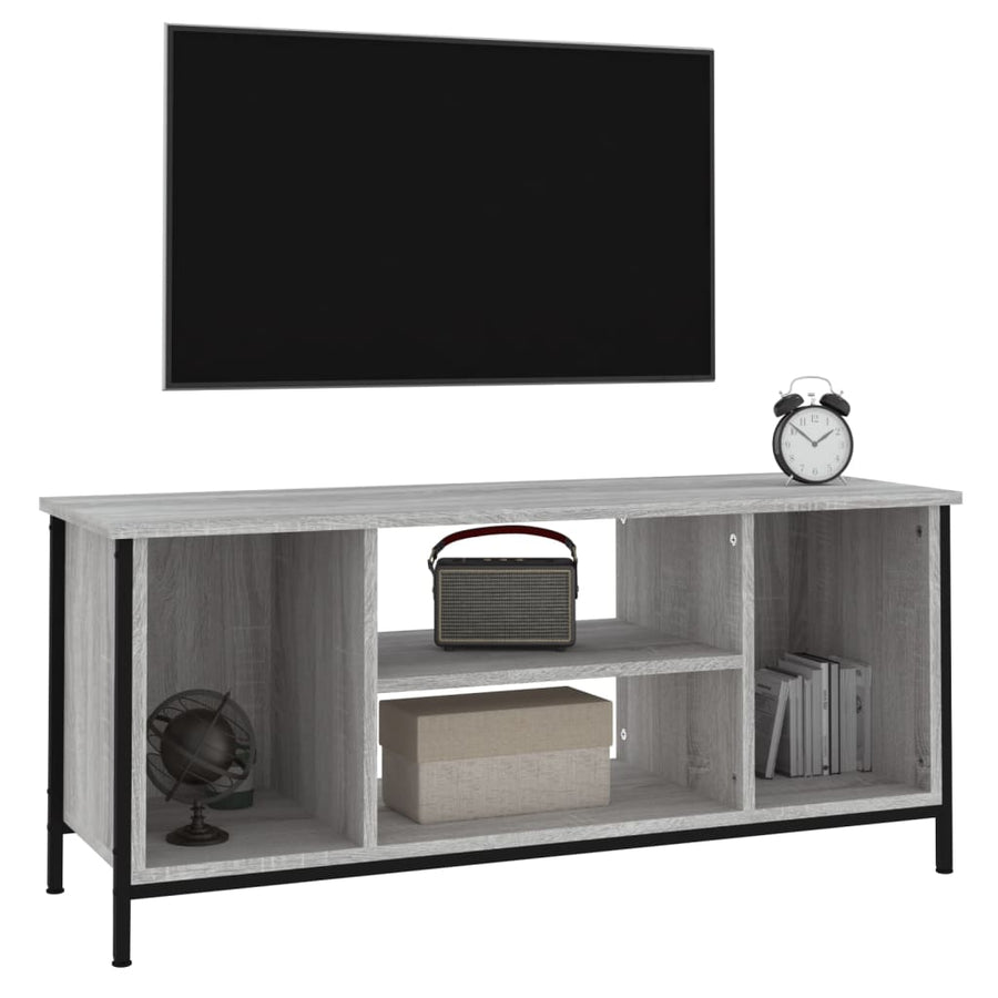 Tv-Meubel 102X35X45 Cm Bewerkt Hout Grijs Sonoma Eikenkleurig