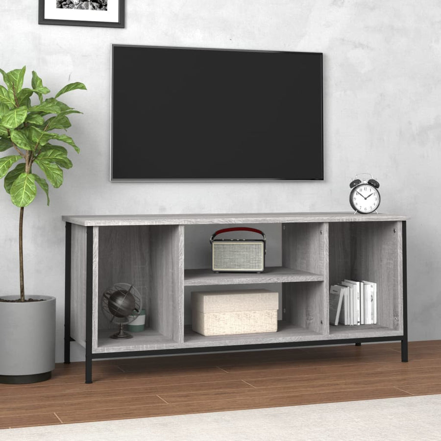 Tv-Meubel 102X35X45 Cm Bewerkt Hout Grijs Sonoma Eikenkleurig