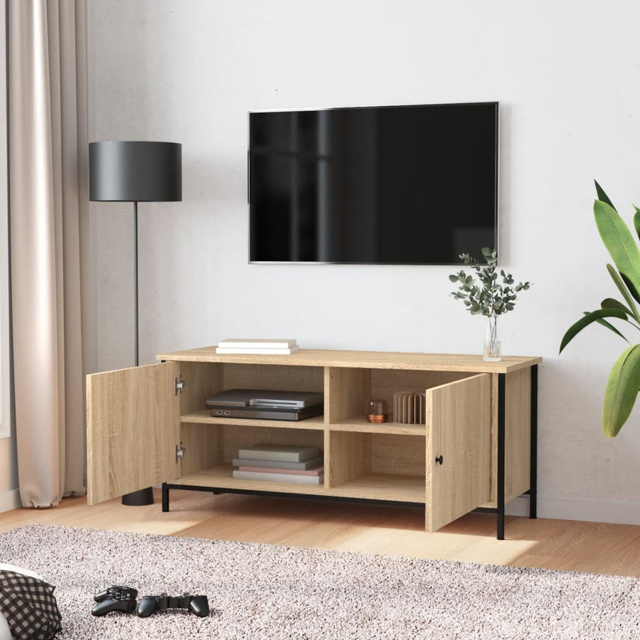 Tv-Meubel 102X35X45 Cm Bewerkt Hout Kleurig 102 cm Sonoma eiken