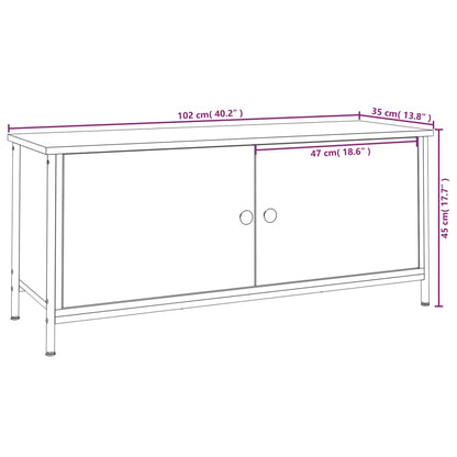 Tv-Meubel 102X35X45 Cm Bewerkt Hout Kleurig 102 cm Sonoma eiken