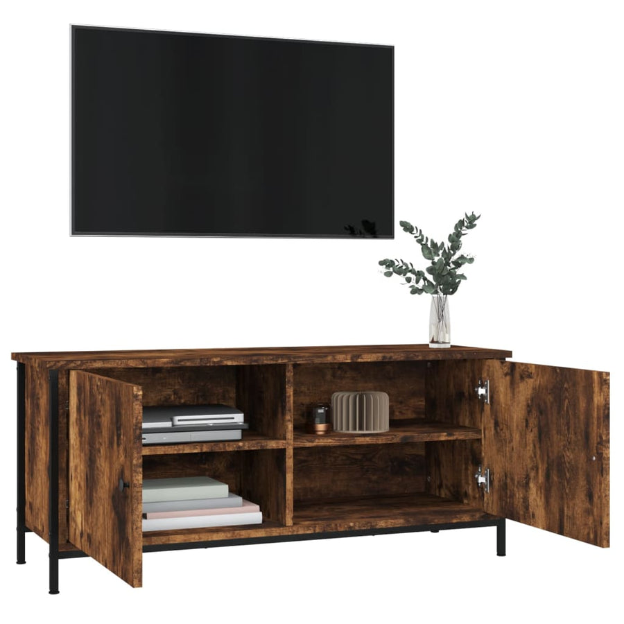 Tv-Meubel Bewerkt Hout Kleurig 102 x 35 x 45 cm Gerookt eiken