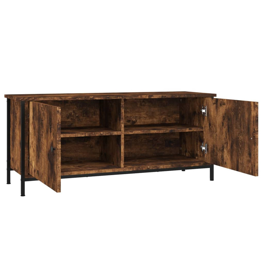 Tv-Meubel Bewerkt Hout Kleurig 102 x 35 x 45 cm Gerookt eiken