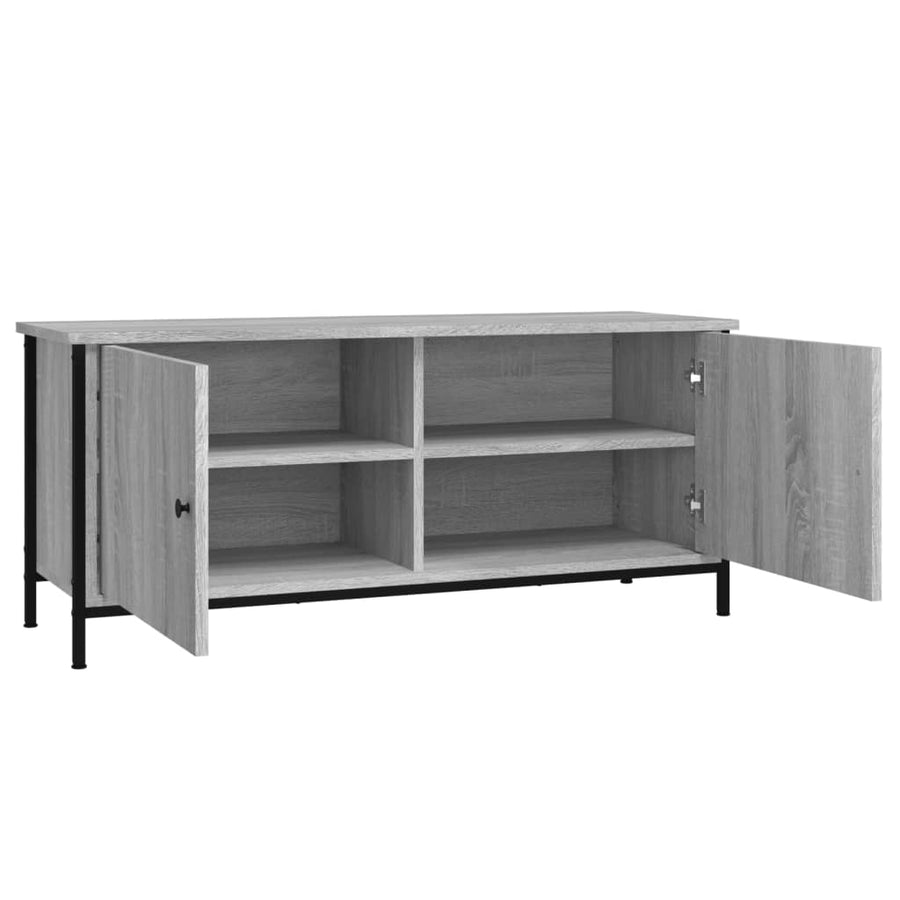 Tv-Meubel Bewerkt Hout Eikenkleurig 102 x 35 x 45 cm Grijs sonoma