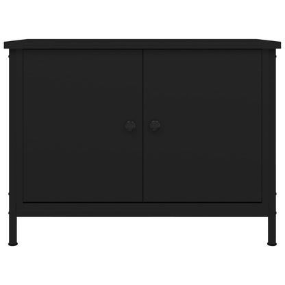 Tv-Meubel Met Deuren Bewerkt Hout 60 x 35 x 45 cm Zwart
