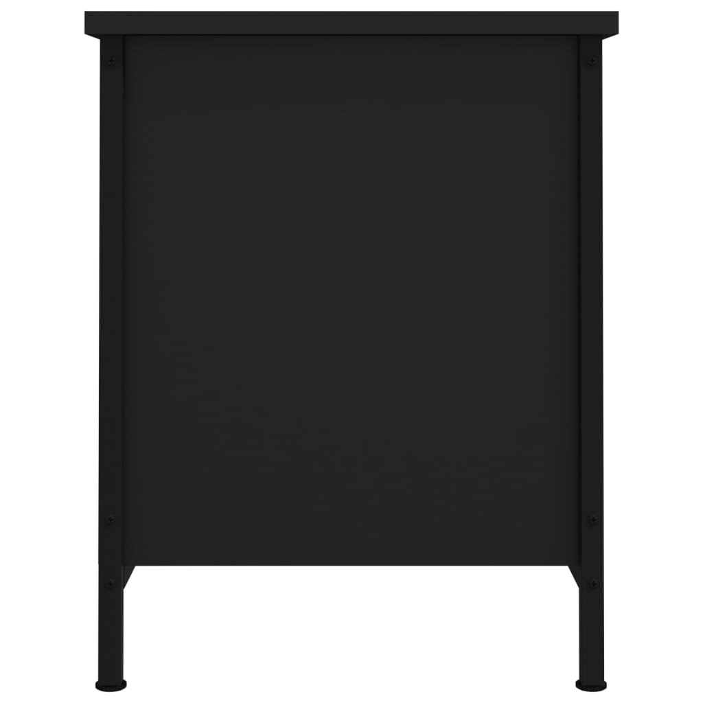 Tv-Meubel Met Deuren Bewerkt Hout 60 x 35 x 45 cm Zwart