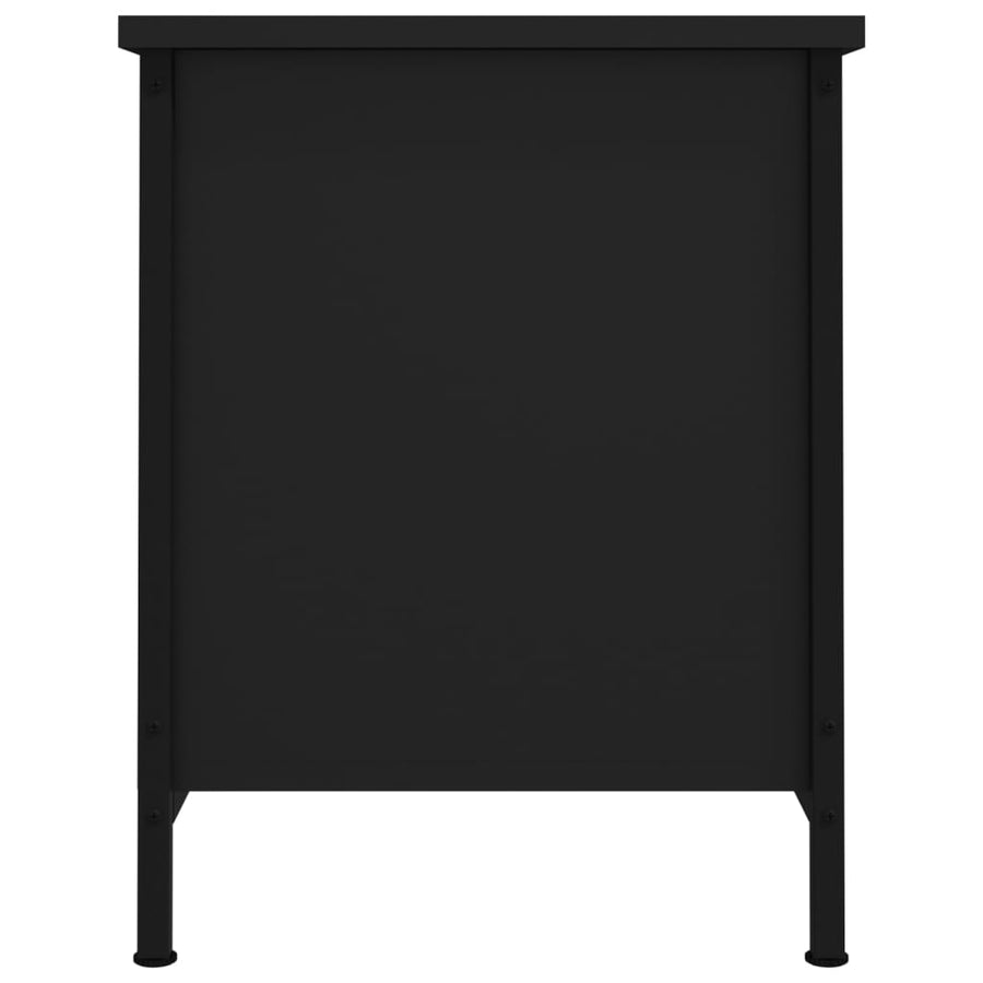 Tv-Meubel Met Deuren Bewerkt Hout 60 x 35 x 45 cm Zwart
