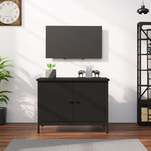 Tv-Meubel Met Deuren Bewerkt Hout 60 x 35 x 45 cm Zwart