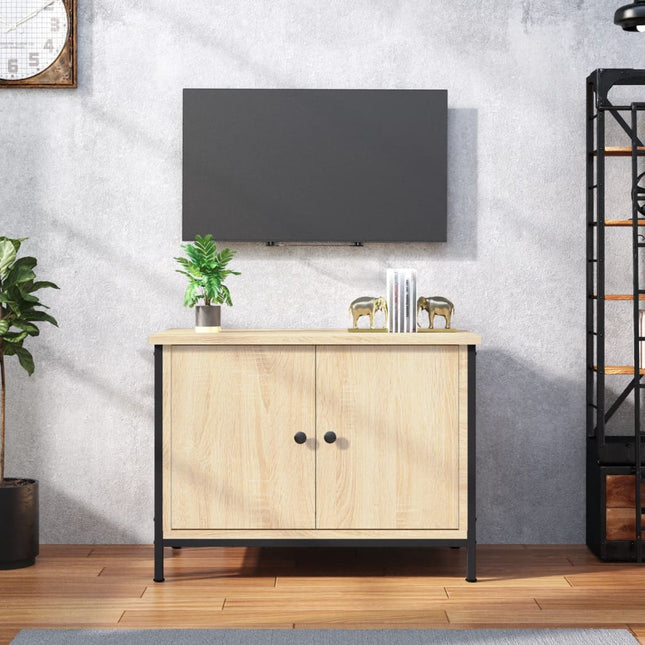 Tv-Meubel Met Deuren Bewerkt Hout Kleur 60 x 35 x 45 cm Sonoma eiken