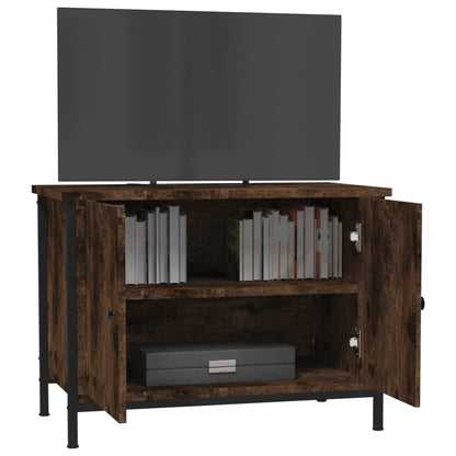 Tv-Meubel Met Deuren Bewerkt Hout 60 x 35 x 45 cm Gerookt eiken