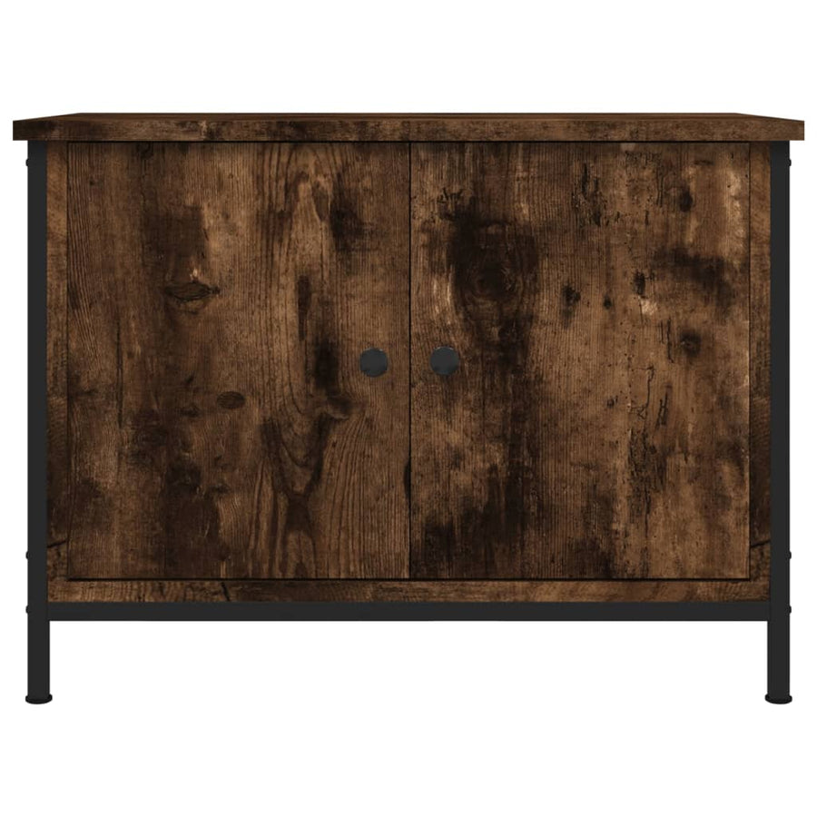 Tv-Meubel Met Deuren Bewerkt Hout 60 x 35 x 45 cm Gerookt eiken