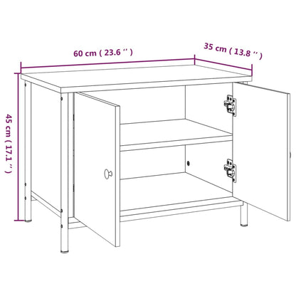 Tv-Meubel Met Deuren Bewerkt Hout 60 x 35 x 45 cm Gerookt eiken