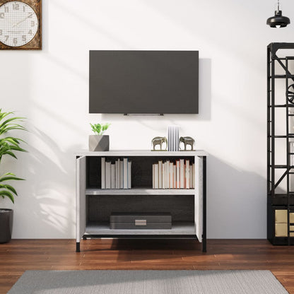 Tv-Meubel Met Deuren Bewerkt Hout 60 x 35 x 45 cm Grijs sonoma