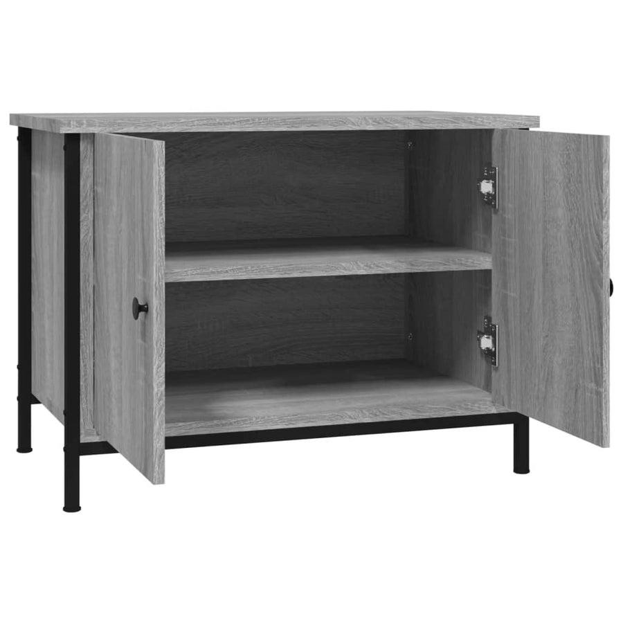Tv-Meubel Met Deuren Bewerkt Hout 60 x 35 x 45 cm Grijs sonoma