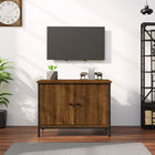 Tv-Meubel Met Deuren Bewerkt Hout Bruin Eiken 60 x 35 x 45 cm Bruineiken