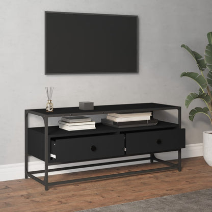 Tv-Meubel Bewerkt Hout 100 x 35 x 45 cm Zwart