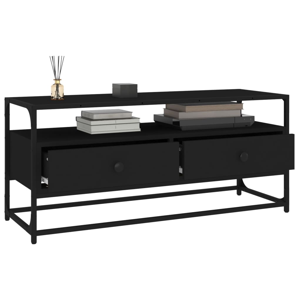 Tv-Meubel Bewerkt Hout 100 x 35 x 45 cm Zwart
