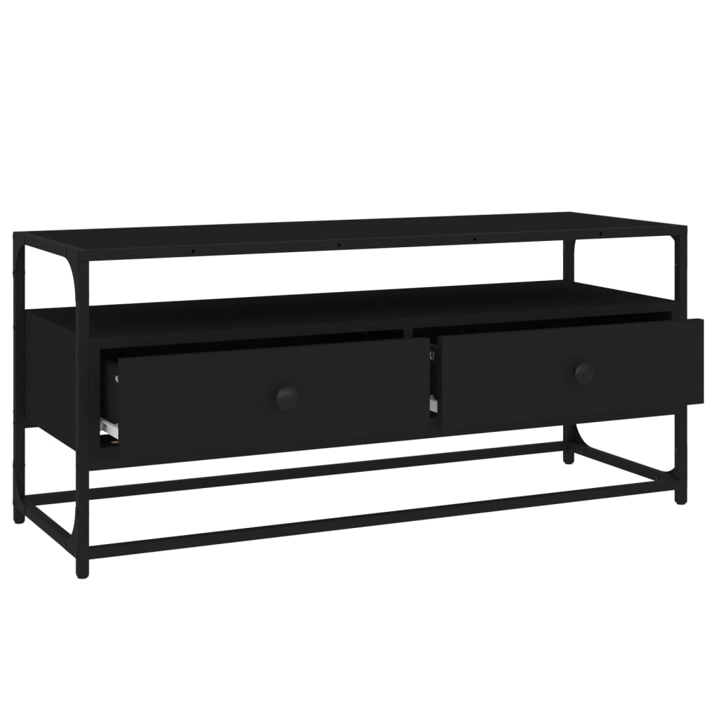 Tv-Meubel Bewerkt Hout 100 x 35 x 45 cm Zwart