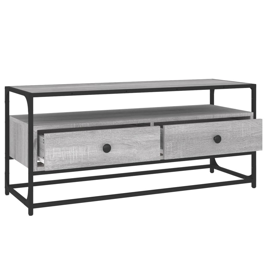 Tv-Meubel Bewerkt Hout Eikenkleurig 100 x 35 x 45 cm Grijs sonoma
