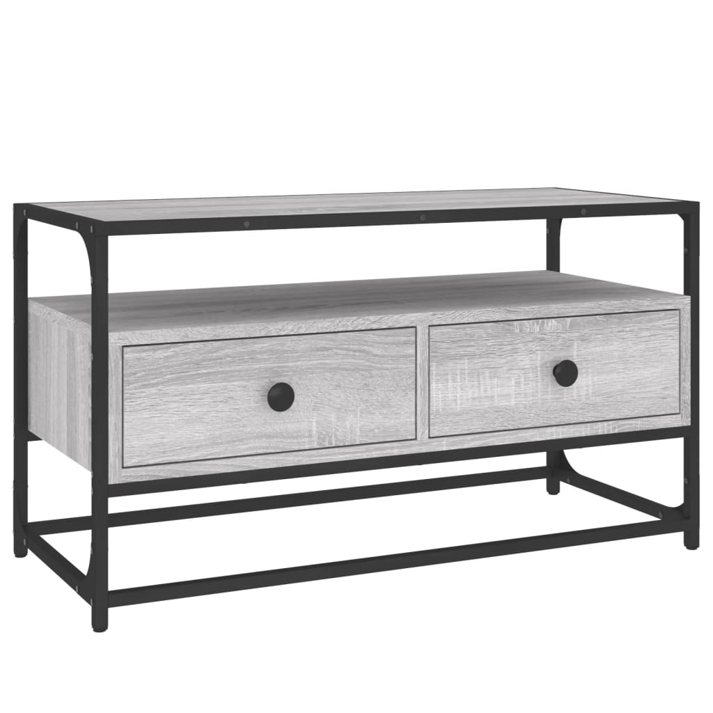 Tv-Meubel Bewerkt Hout Eikenkleurig 80 x 35 x 45 cm Grijs sonoma