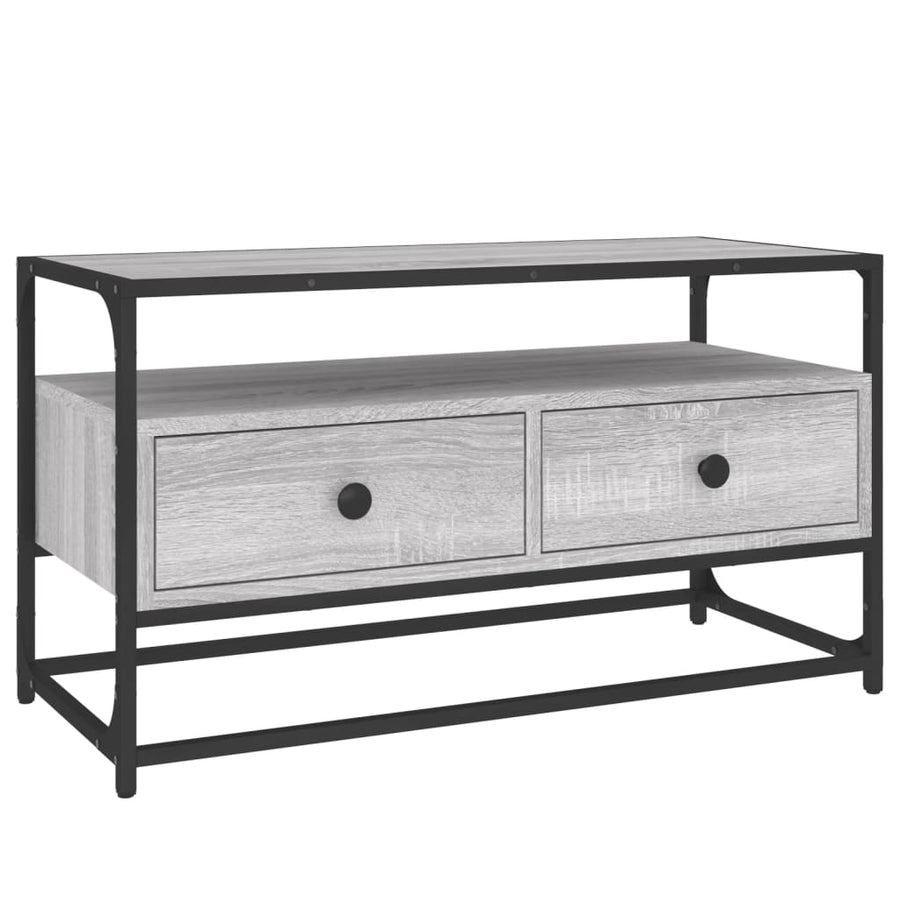 Tv-Meubel Bewerkt Hout Eikenkleurig 80 x 35 x 45 cm Grijs sonoma