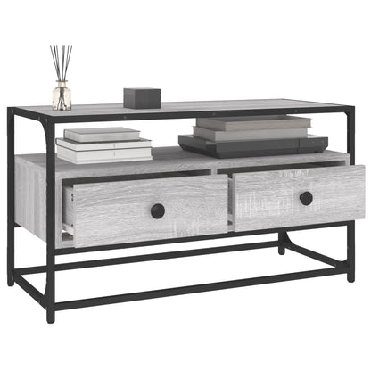 Tv-Meubel Bewerkt Hout Eikenkleurig 80 x 35 x 45 cm Grijs sonoma