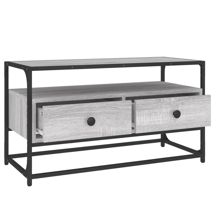 Tv-Meubel Bewerkt Hout Eikenkleurig 80 x 35 x 45 cm Grijs sonoma