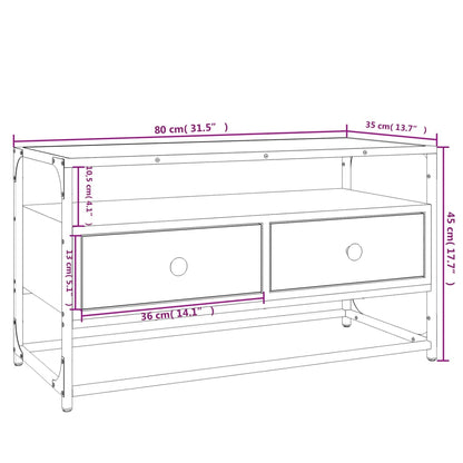 Tv-Meubel Bewerkt Hout Eikenkleurig 80 x 35 x 45 cm Grijs sonoma