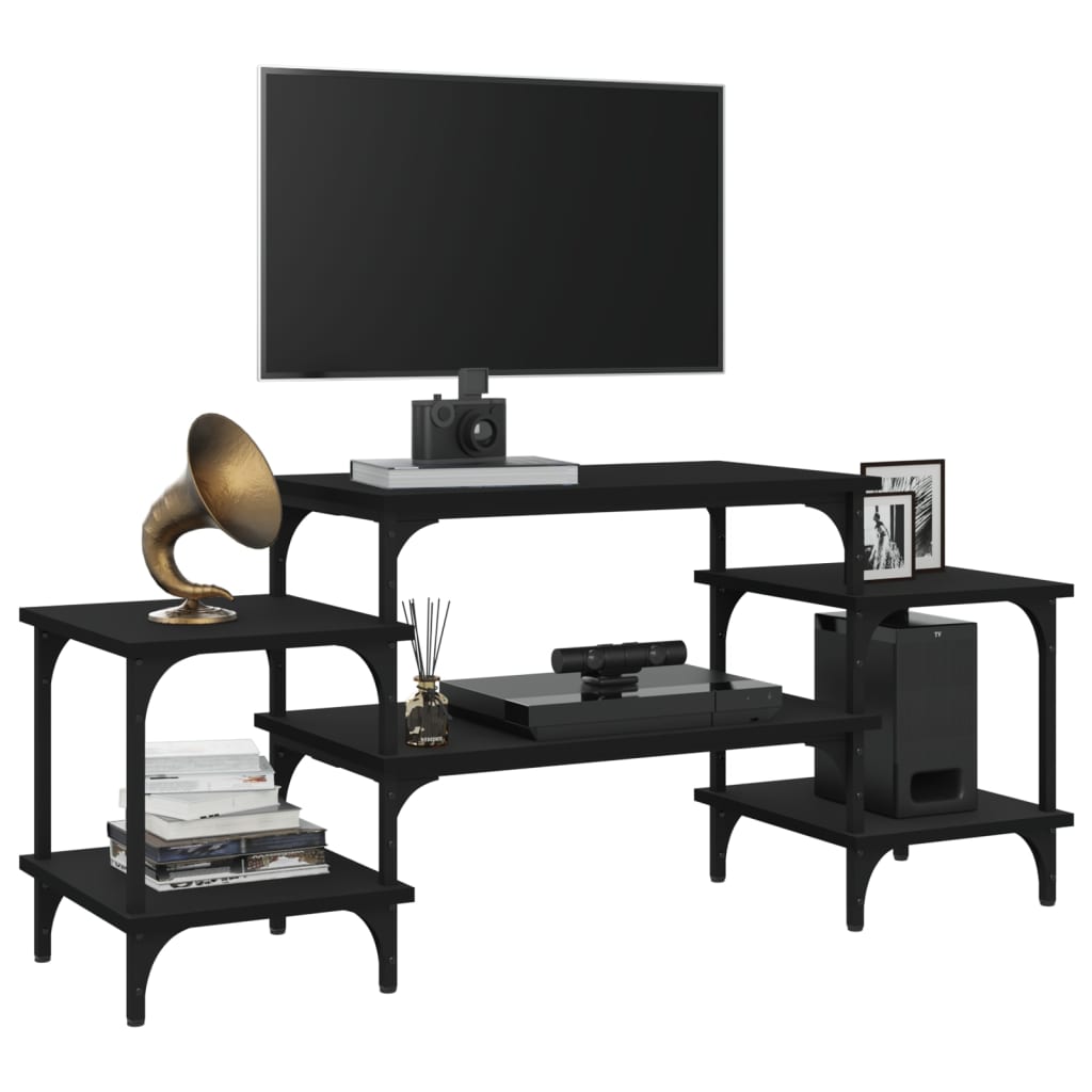 Tv-Meubel Bewerkt Hout 117 x 35 x 52 cm Zwart