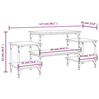 Tv-Meubel Bewerkt Hout 117 x 35 x 52 cm Zwart