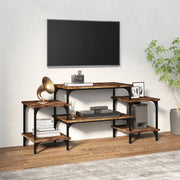 Tv-meubel 117x35x52 cm bewerkt hout gerookt eiken