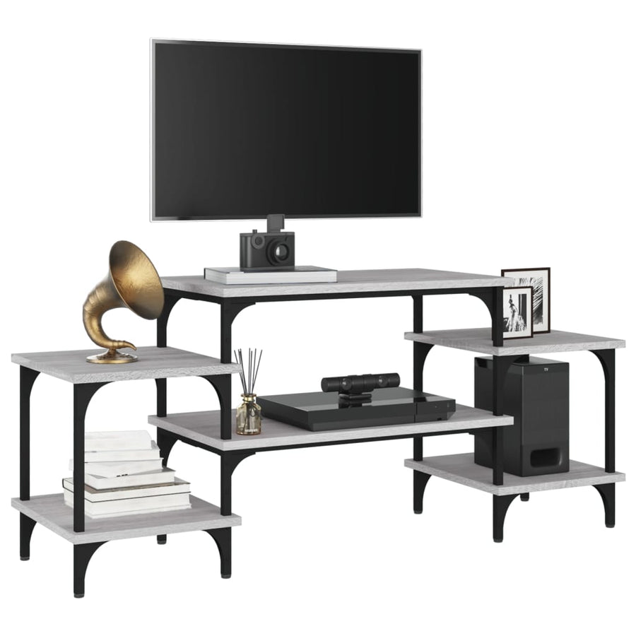 Tv-Meubel Bewerkt Hout Eikenkleurig 117 x 35 x 52 cm Grijs sonoma