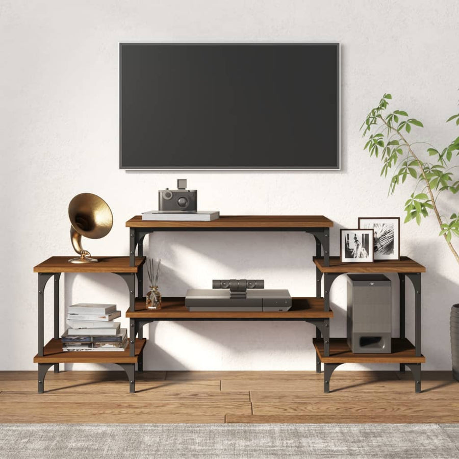 Tv-Meubel Bewerkt Hout Bruin Eikenkleur 117 x 35 x 52 cm Bruineiken