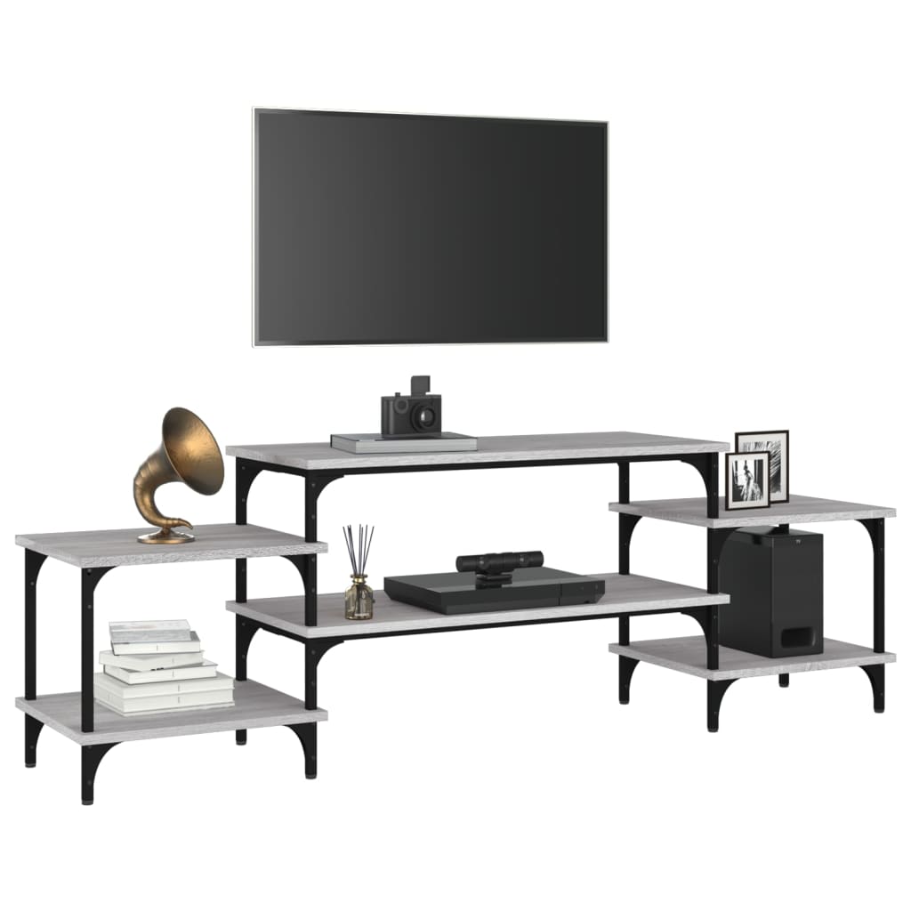 Tv-Meubel Bewerkt Hout Eikenkleurig 157 x 35 x 52 cm Grijs sonoma