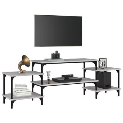 Tv-Meubel Bewerkt Hout Eikenkleurig 157 x 35 x 52 cm Grijs sonoma